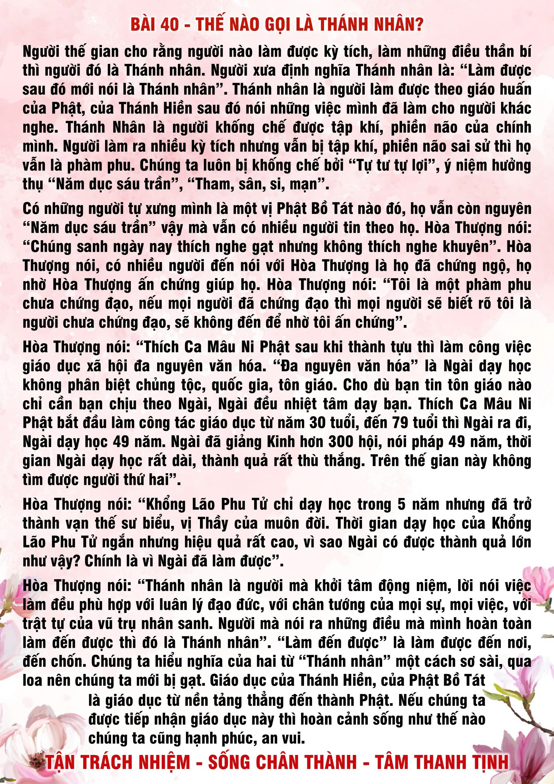 40 · PHTT - Thế Nào Gọi Là Thánh Nhân - 40